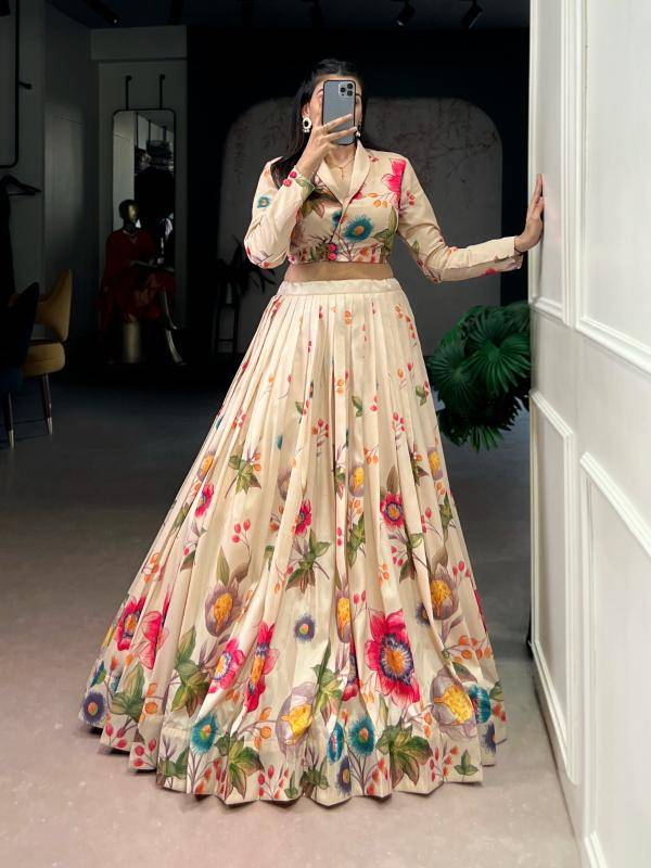 NNK 1116 CRM Tasar Silk Coord Set Wholesale lehenga choli dealers